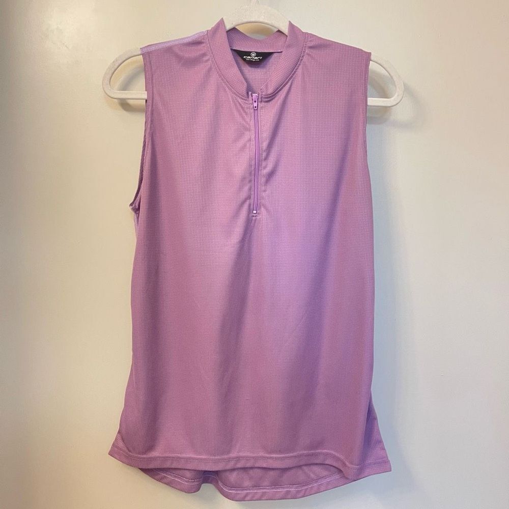 Canari Bacycle  Top Purple Zip Pouches  pockets  Sz L NWOT